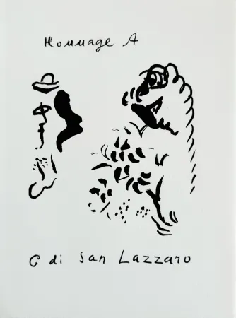 Литография Chagall - Hommage à San Lazzaro
