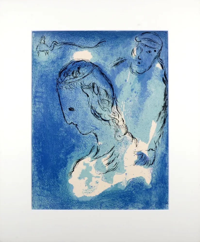Литография Chagall - La Bible : Abraham et Sarah, 1956