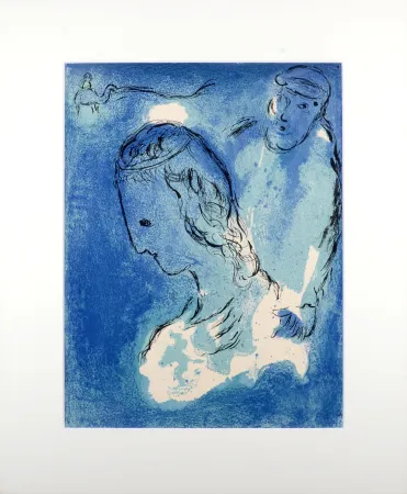 Литография Chagall - La Bible : Abraham et Sarah, 1956