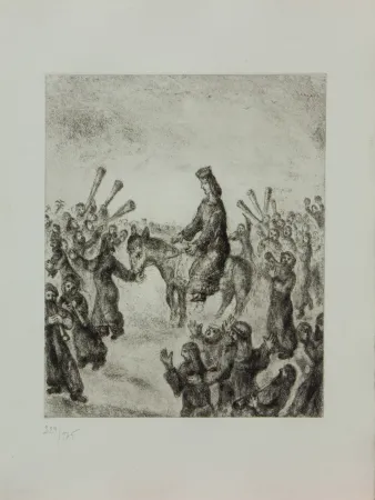 Гравюра Chagall - LA BIBLE ( L'ONCTION DU ROE SALOMON )