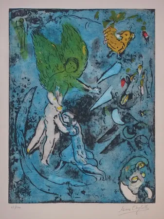 Литография Chagall - LA LUTTE DE JACOB ET DE L'ANGE
