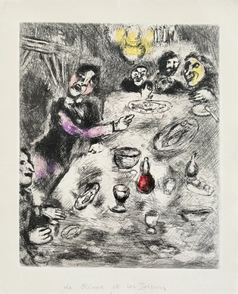 Офорт Chagall - La Rieur et Les Poissons