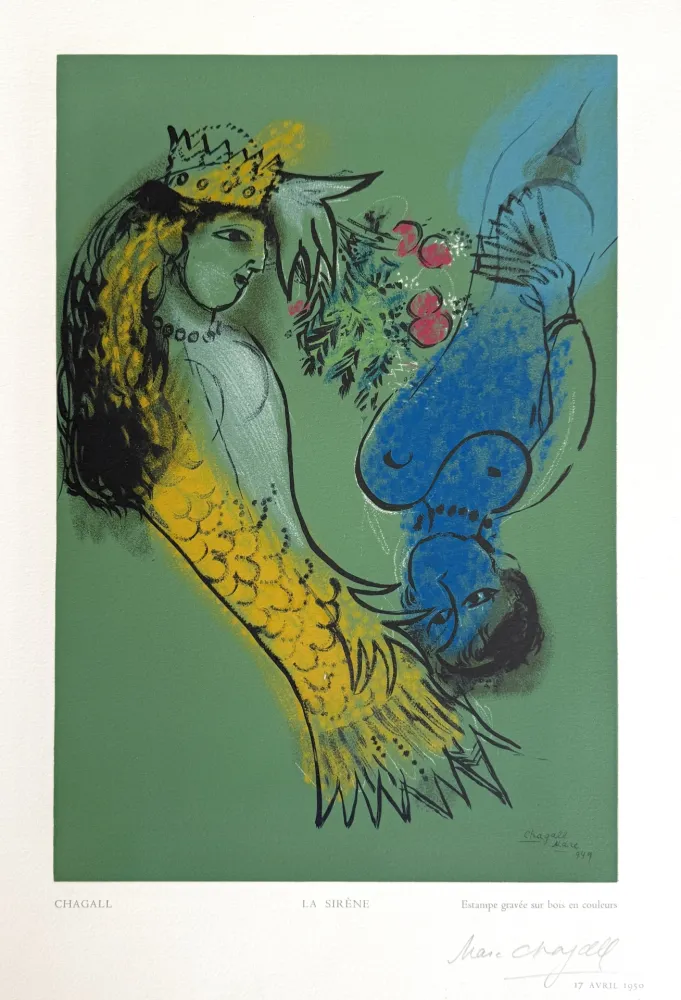 Гравюра На Дереве Chagall - La Sirene