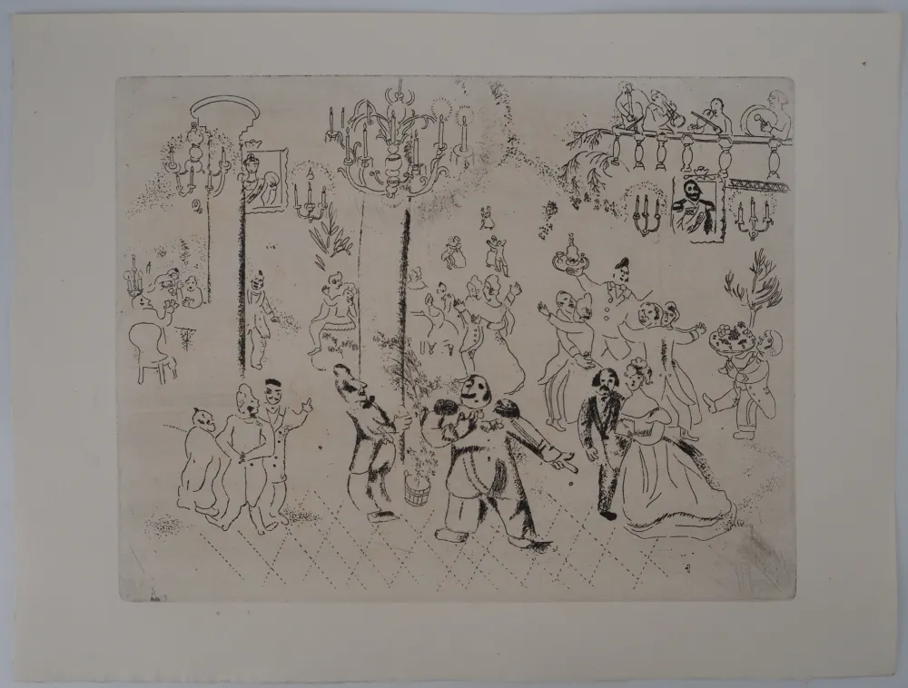 Гравюра Chagall - La soirée chez le gouverneur