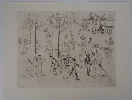 Гравюра Chagall - La soirée chez le gouverneur