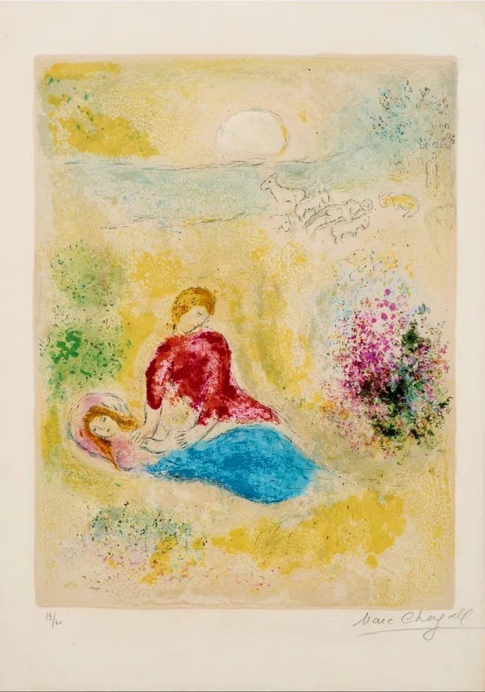 Литография Chagall - L'arondelle - Signed Daphnis et Chloé
