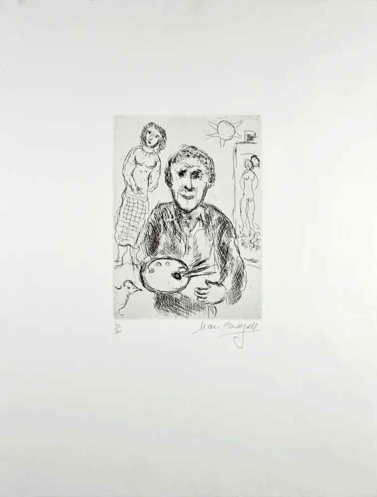 Гравюра Chagall - L’Artiste et son modèle