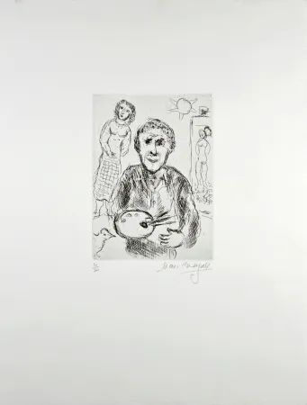 Гравюра Chagall - L’Artiste et son modèle