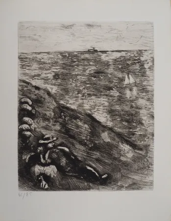 Гравюра Chagall - Le berger et la mer