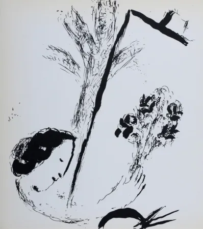 Литография Chagall - Le bouquet à la main