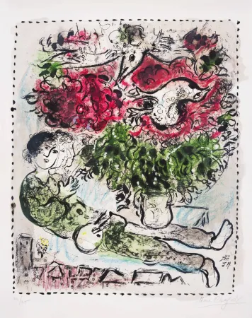 Литография Chagall - Le bouquet du peintre (The Painter’s Bouquet)