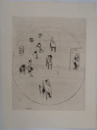 Гравюра Chagall - Le bureau des contrats