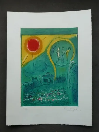 Литография Chagall - Le Carrousel du Louvre , 1954