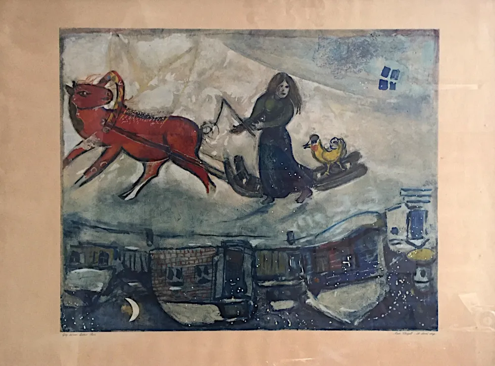 Литография Chagall - Le cheval rouge