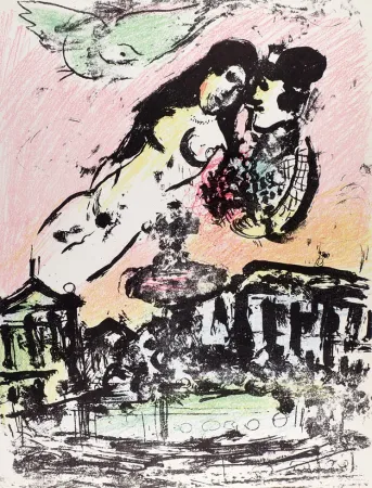 Литография Chagall - Le ciel amoureux