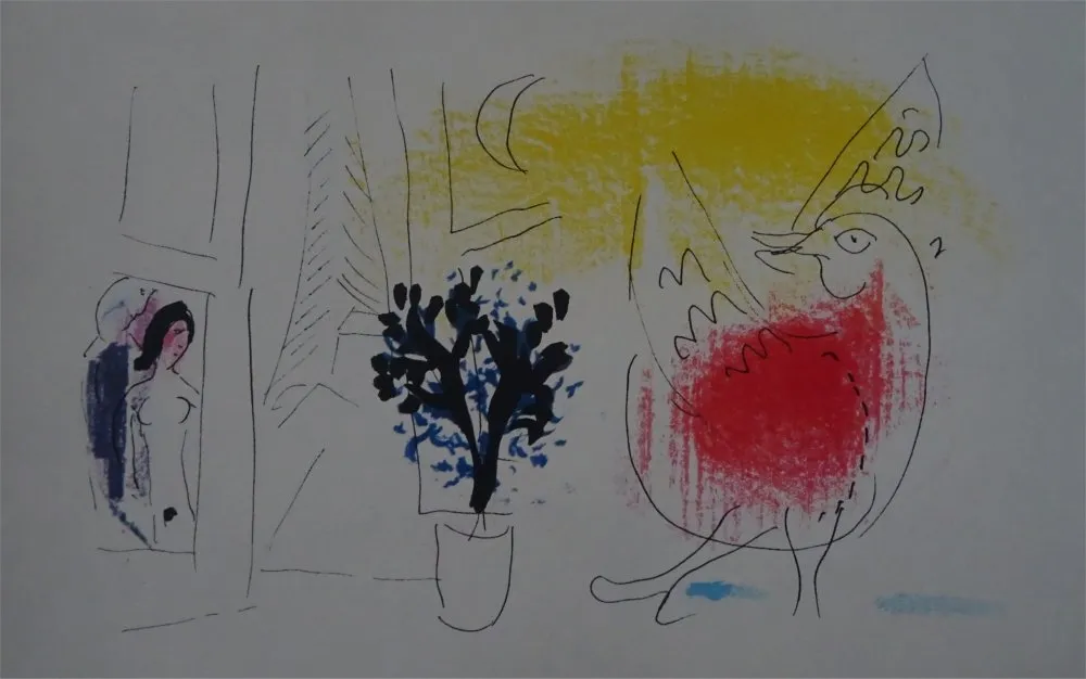 Литография Chagall - Le Coq rouge