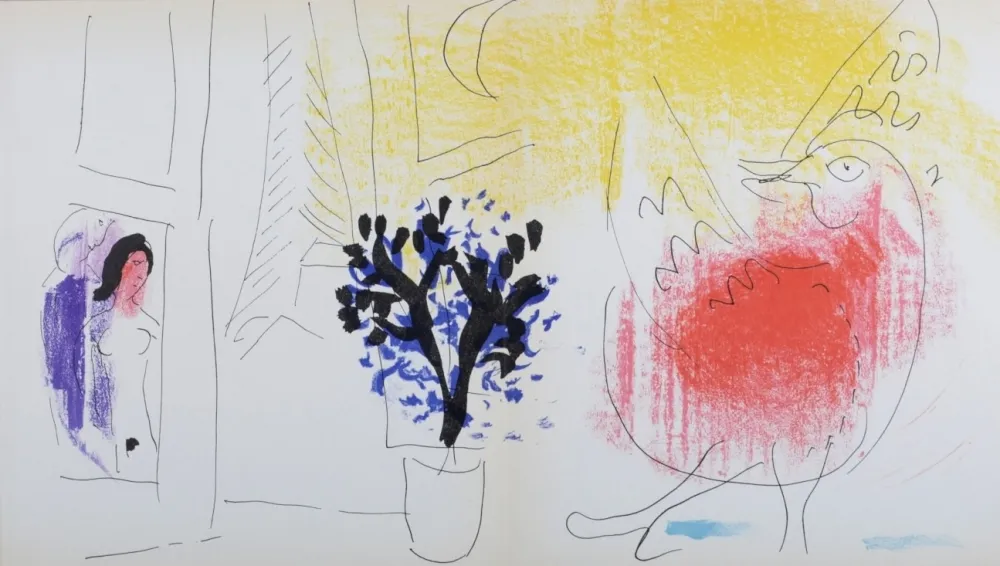 Литография Chagall - Le Coq Rouge