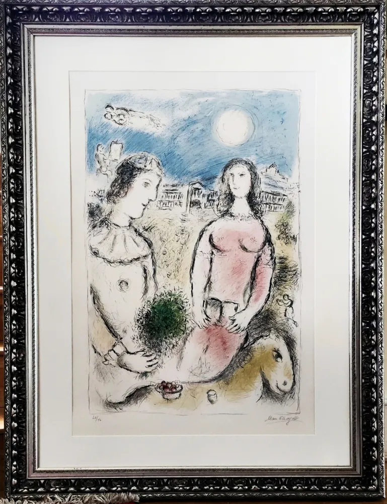Литография Chagall - Le couple au Crépuscule 
