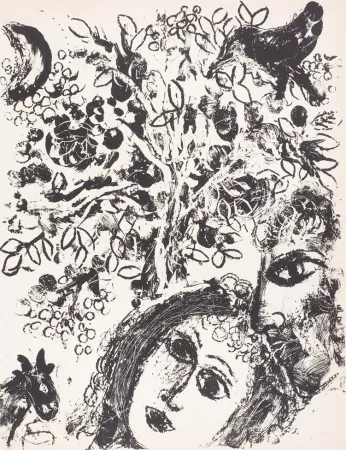 Литография Chagall - Le Couple Devant L’Arbre