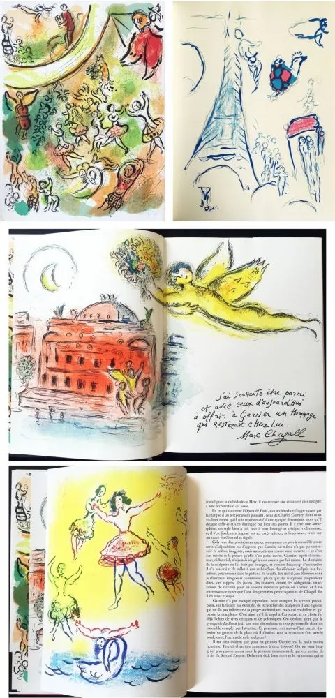 Иллюстрированная Книга Chagall - LE PLAFOND DE L'OPERA DE PARIS. Lithographie originale de Marc Chagall (1965).