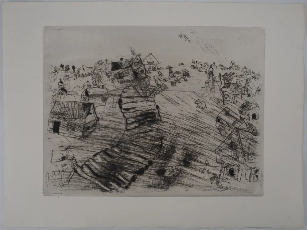 Гравюра Chagall - Le village de Pliouchkine