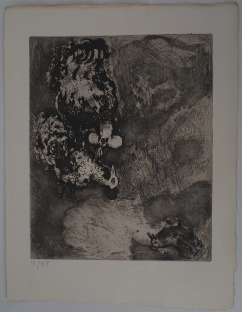 Гравюра Chagall - Les deux coqs