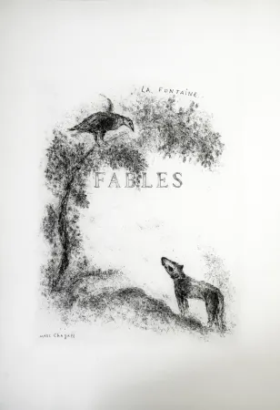 Офорт Chagall - LES FABLES DE LA FONTAINE (Couverture gravée du tome 1). 1952