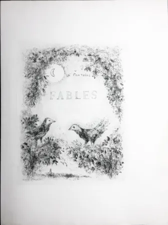 Офорт Chagall - LES FABLES DE LA FONTAINE (Couverture gravée du tome 2). 1952