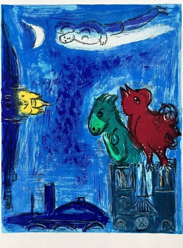 Литография Chagall - Les Monstres de Notre-Dame