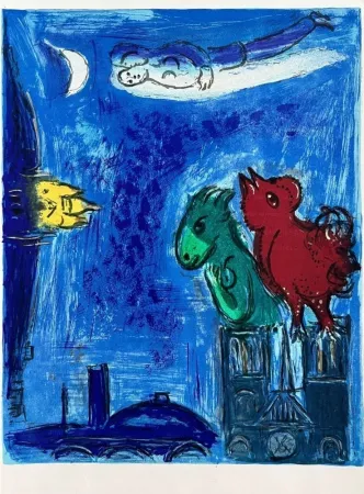 Литография Chagall - Les Monstres de Notre-Dame