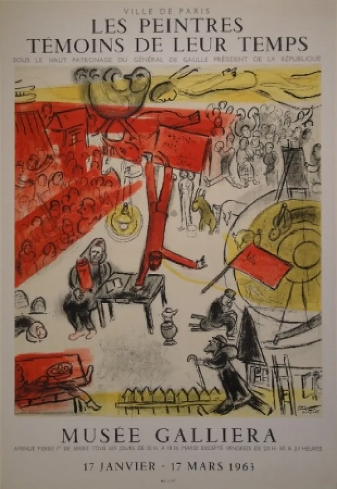 Литография Chagall - Les peintres témoins de leur temps