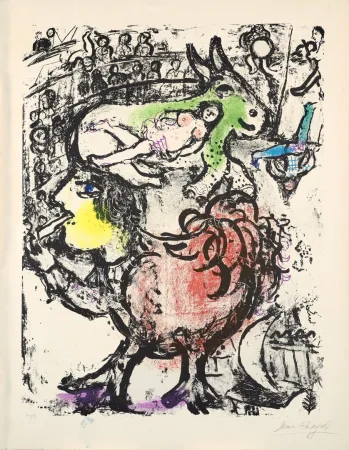 Литография Chagall - Marc Chagall (1887-1985) - Circus Pirouette - Color lithograph on Arches paper - 1961