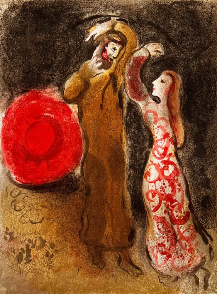 Литография Chagall - Meeting of Ruth and Boaz