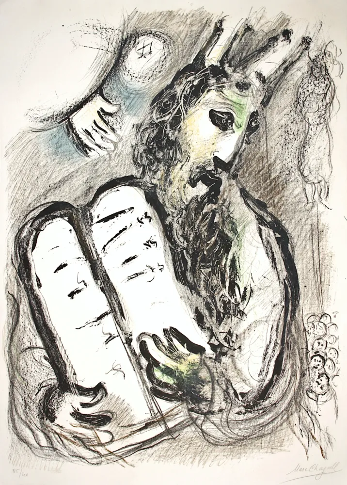 Литография Chagall - Moise et Les Tables de la Loi