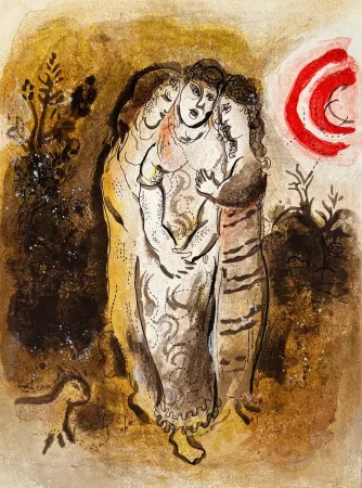 Литография Chagall - Naomi and her Daughters-in-Law