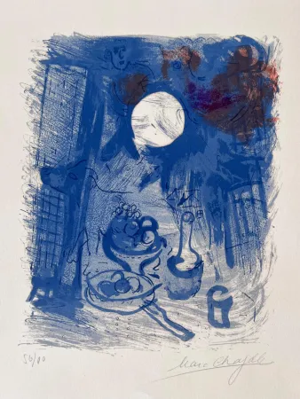Литография Chagall - Nature morte bleue 