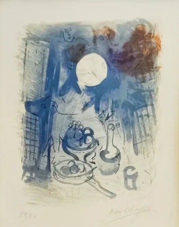 Литография Chagall - Nature morte bleue