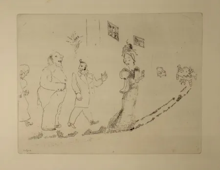 Офорт Chagall - (Nicolas Gogol, Les Ames Mortes, 34)