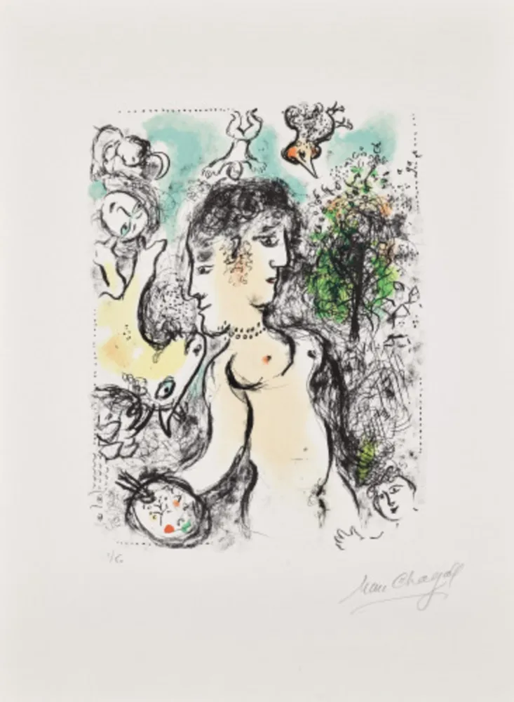 Литография Chagall - Nu au visage double (Nude with a Double Face) (M. 1013)