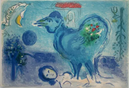 Литография Chagall - Paysage au Coq