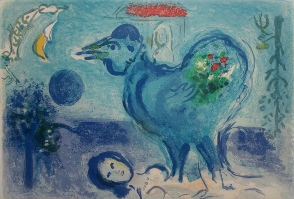 Литография Chagall - Paysage au Coq /Landscape with Rooster
