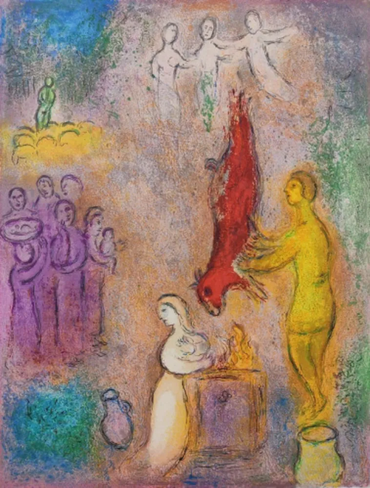 Литография Chagall - Sacrifices Made to the Nymphs, from Daphnis and Chloe