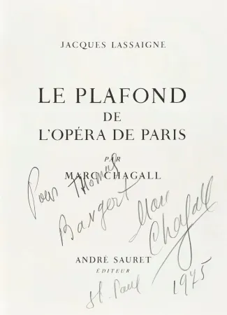 Иллюстрированная Книга Chagall - Signed and dedicated-Le Plafond de l’Opéra de Paris
