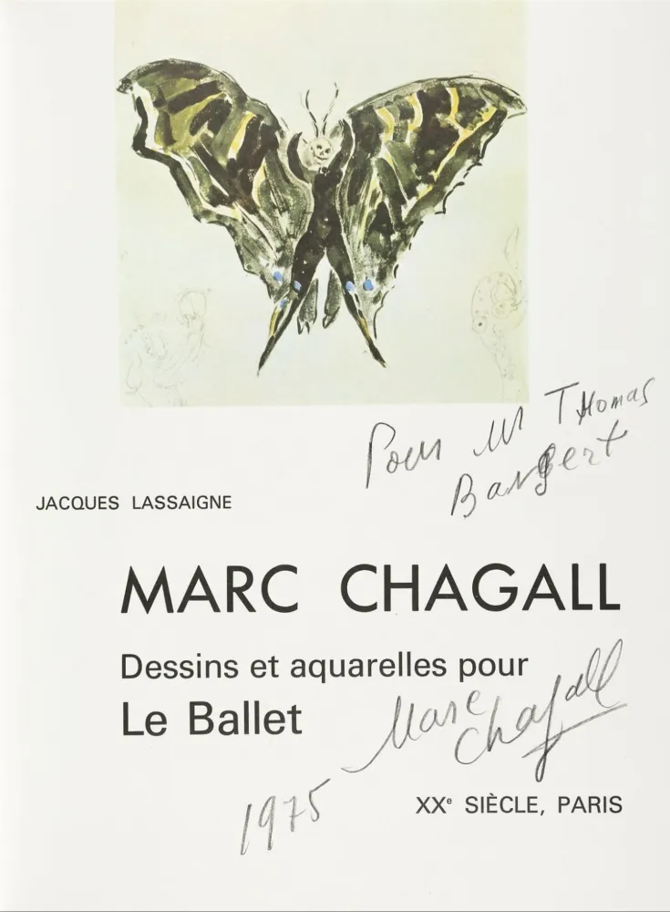 Иллюстрированная Книга Chagall - Signed & Dedicated - Dessins et aquarelles pour Le Ballet 