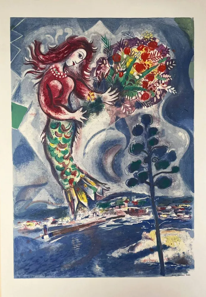 Литография Chagall - Sirène au pin (Sirene with Pine)