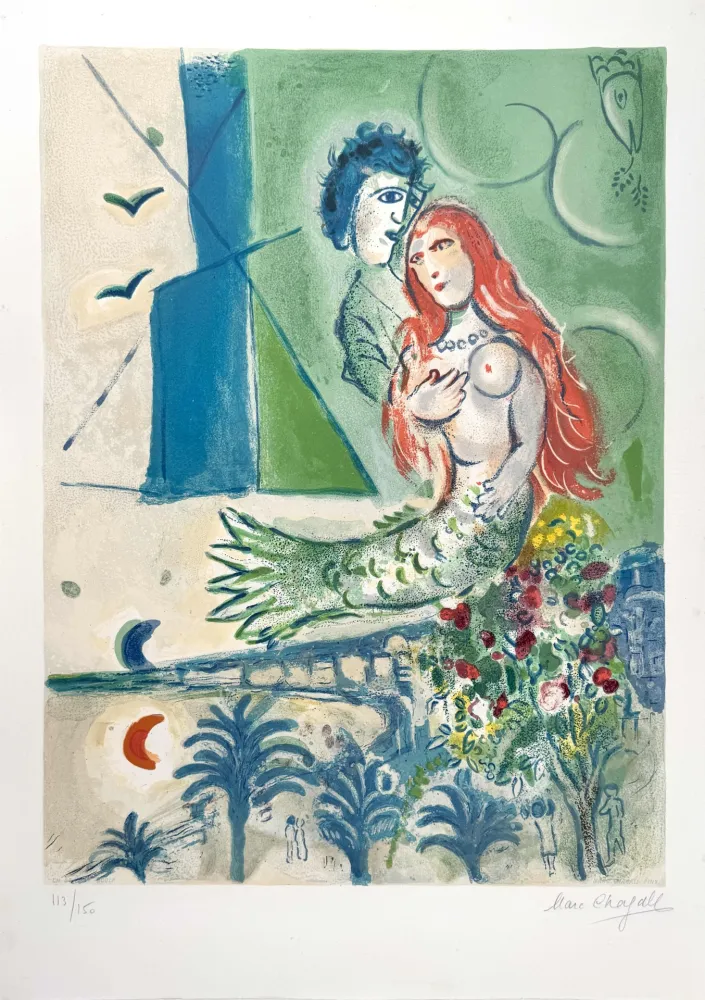 Литография Chagall - Sirène au Poète 
