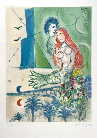 Литография Chagall - Sirène au Poète 