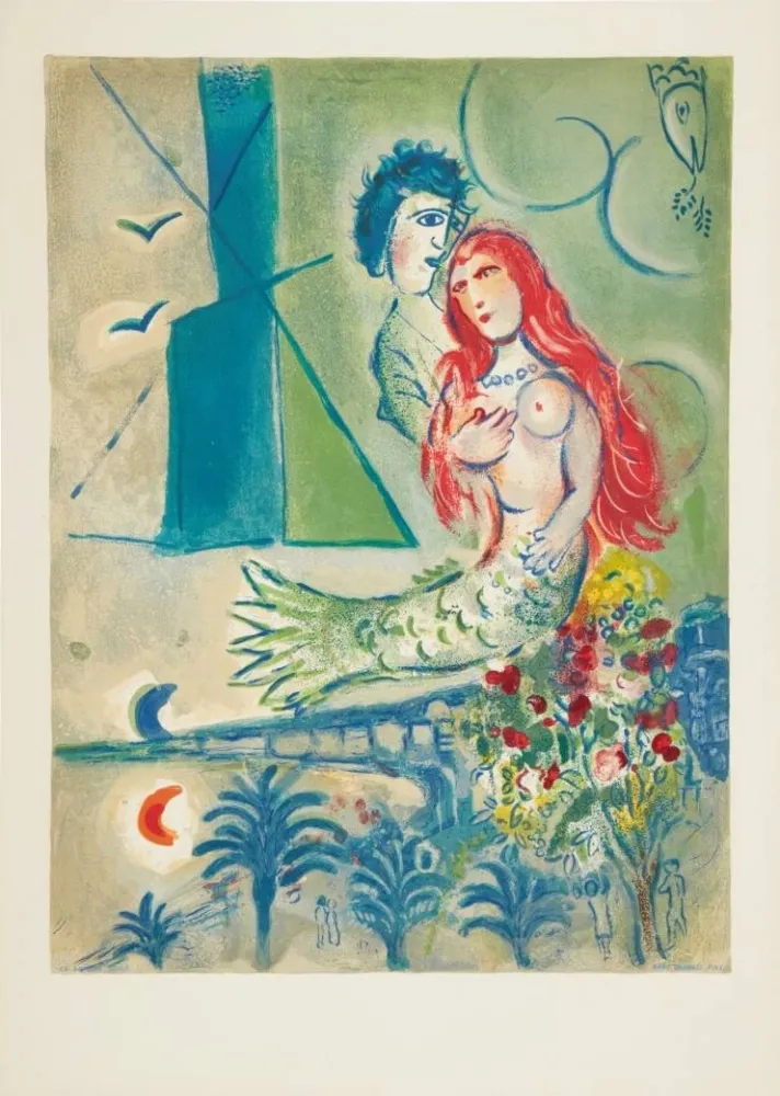 Литография Chagall - Sirène au Poète (Sirene with Poet)