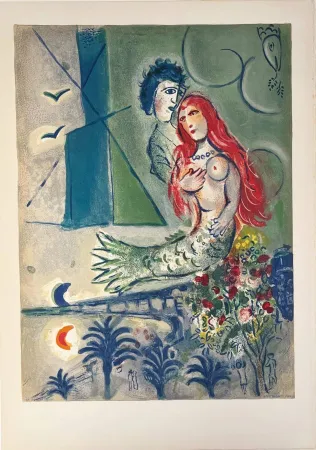 Литография Chagall - Sirène au Poète (Sirene with Poet)