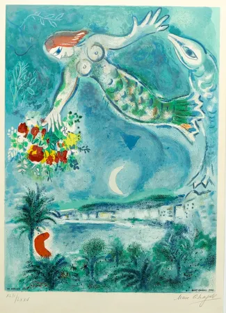 Литография Chagall - Sirène et Poisson